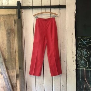 60s Bright High Rise Back Zipper Cigarette Pants S